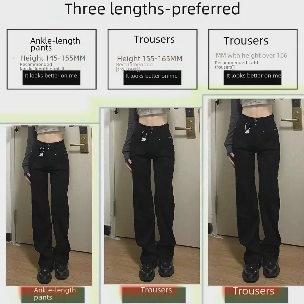 Dámské černé elastické rovné džíny s vysokým pasem - BF styl na jaro a podzim