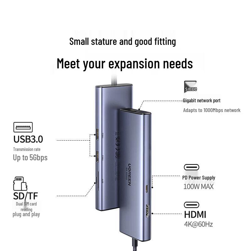 UGREEN USB-C 7-in-1 Multiport Hub with HDMI & PD