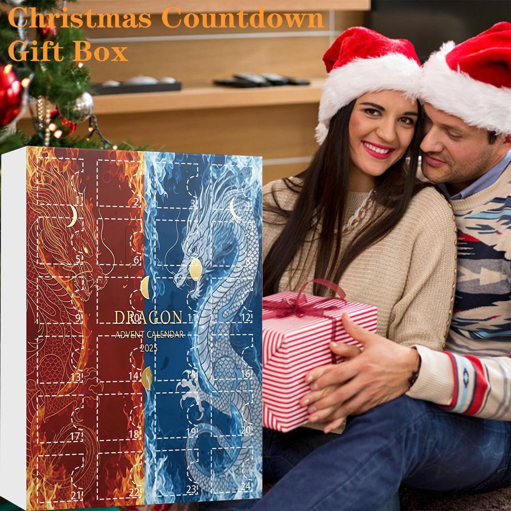 Wodny Ognisty Smok Świąteczny Kalendarz Adwentowy Z Akrylowymi Płaskimi Ozdobami Do Dekoracji Świątecznych I Na Prezenty