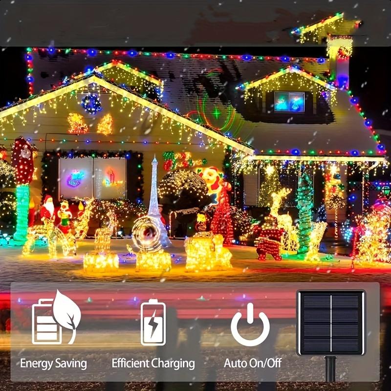 Outdoor Solar String Lights 50/100 LEDs Twinkle Lights with 8 Modes Waterproof Fairy Lights for Christmas Wedding Garden Decor