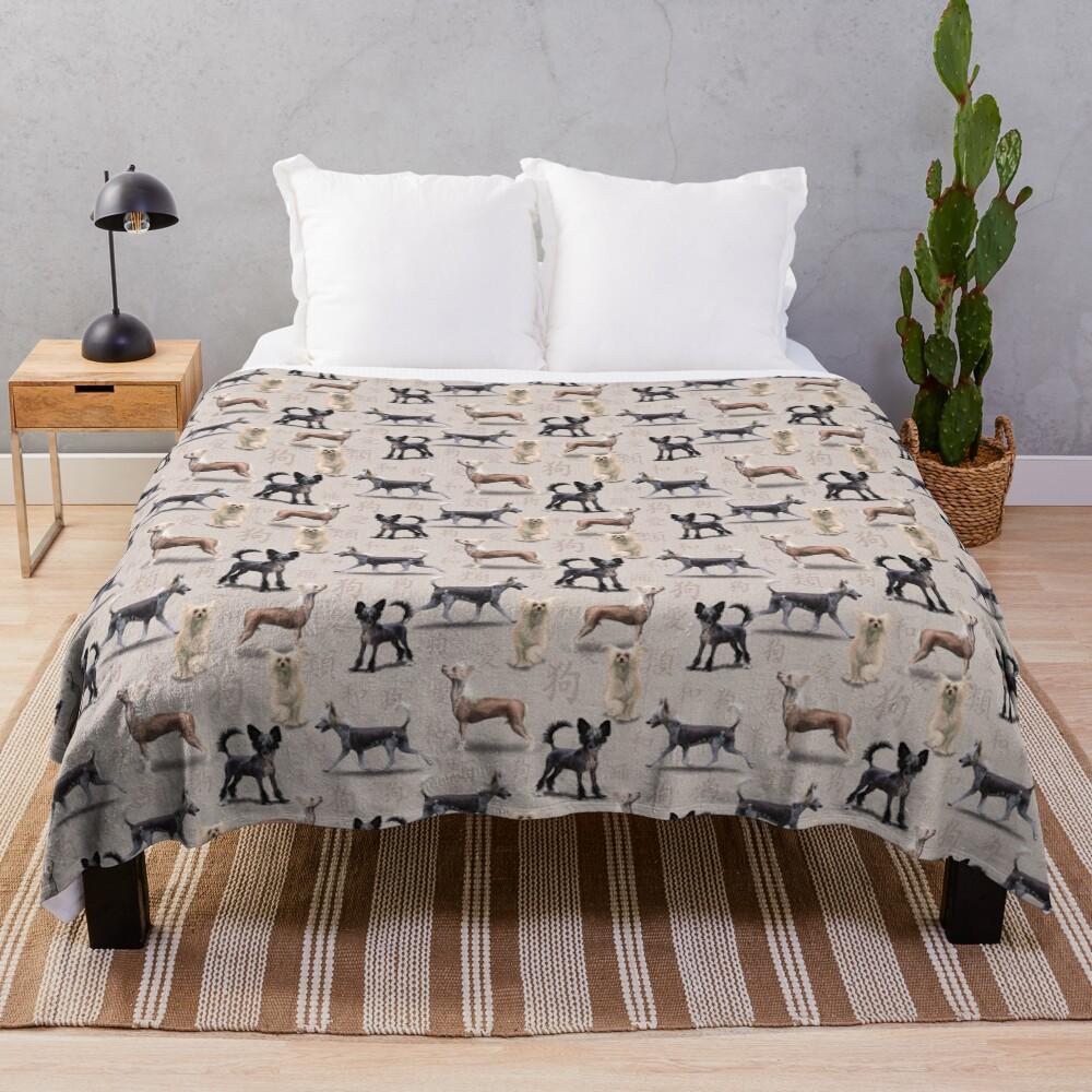 The Chinese Crested Dog Throw Blanket