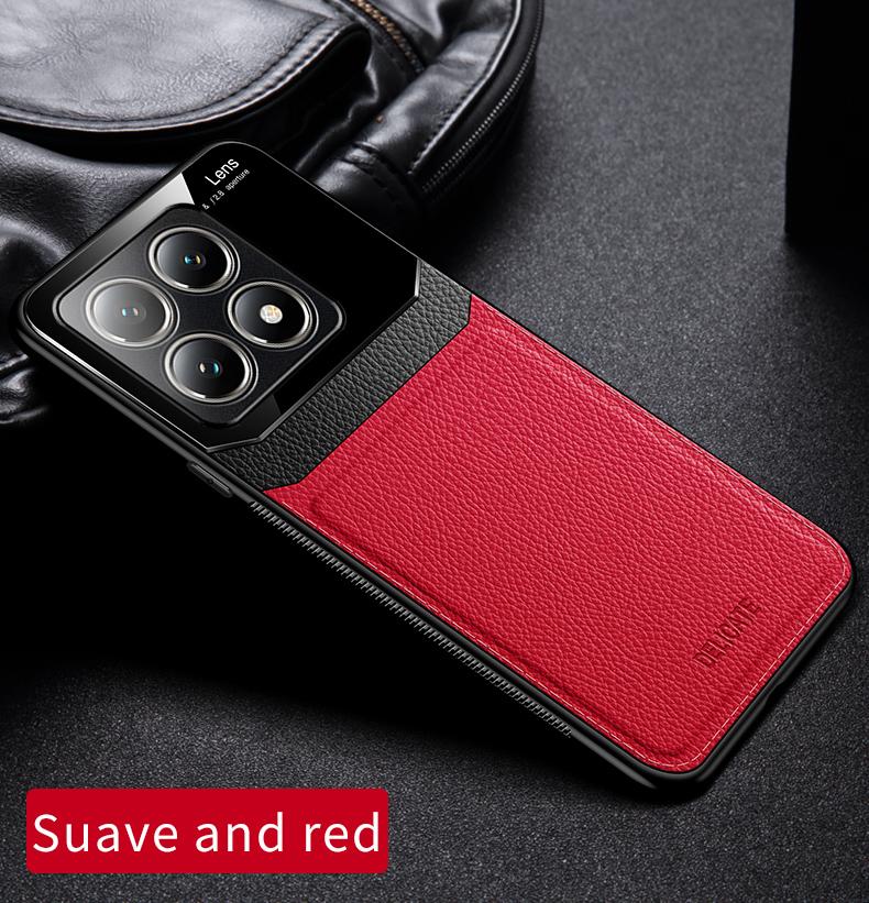 EUCAGR Coque en Cuir PU Acrylique Pour Xiaomi 14T 14TPro Protection Caméra Coque Arrière de Téléphone pour Xiaomi 15 Ultra 15S Pro Cadre Coque