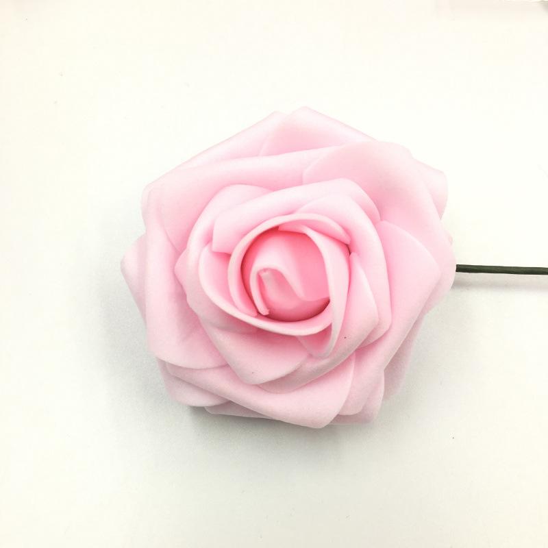 25pcs/8CM Simulated Rose Head with Rod PE Flower Holder foam Flower Head Wedding Party Decoration Hand held Flower Accessories