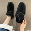 Fashion Winter flat cotton shoes women's shoes round toe lace up minimalist versatile snow cotton retro comfortable snow boots