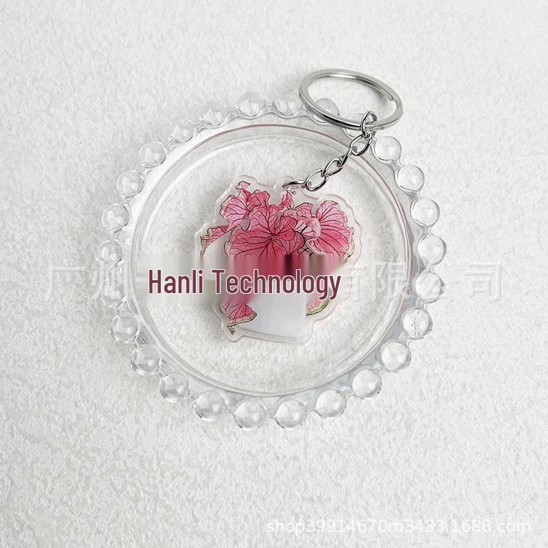 Bonsai Plant Acrylic Keychain Ornament - Double Layer Pendant Bag Accessory