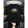 European Size Men'S Mountains And Their Reflections Graphic Print Crew Neck T-Shirt | Soft, Medium-Stretch Blend Fabric