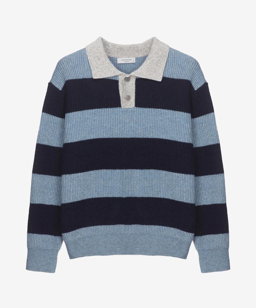 MINDBRIDGE Do Good_[Air Wool] Block Collar Semi-Overfit Knit - 2 Colors