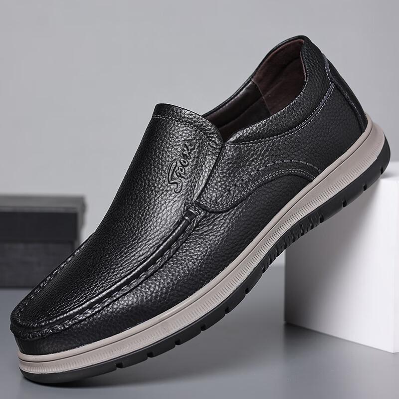 EGCHI Men s First Layer Cowhide Slip-On Casual Leather Shoes JST1351 41