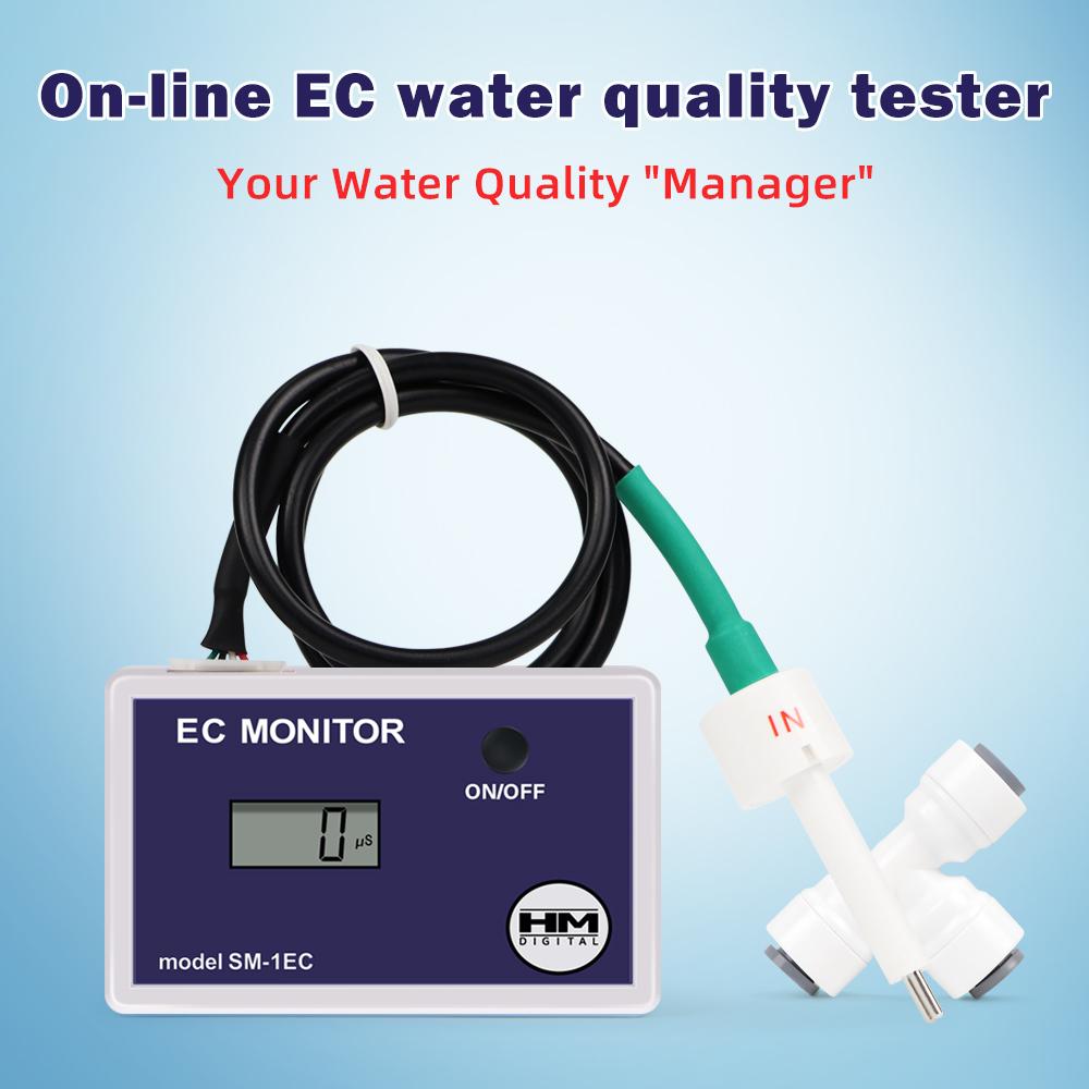 Single-channel EC Water Quality Detector 0-9990uS Online Water Quality Monitor Conductivity Tester HMSM-1 EC Meter Detector