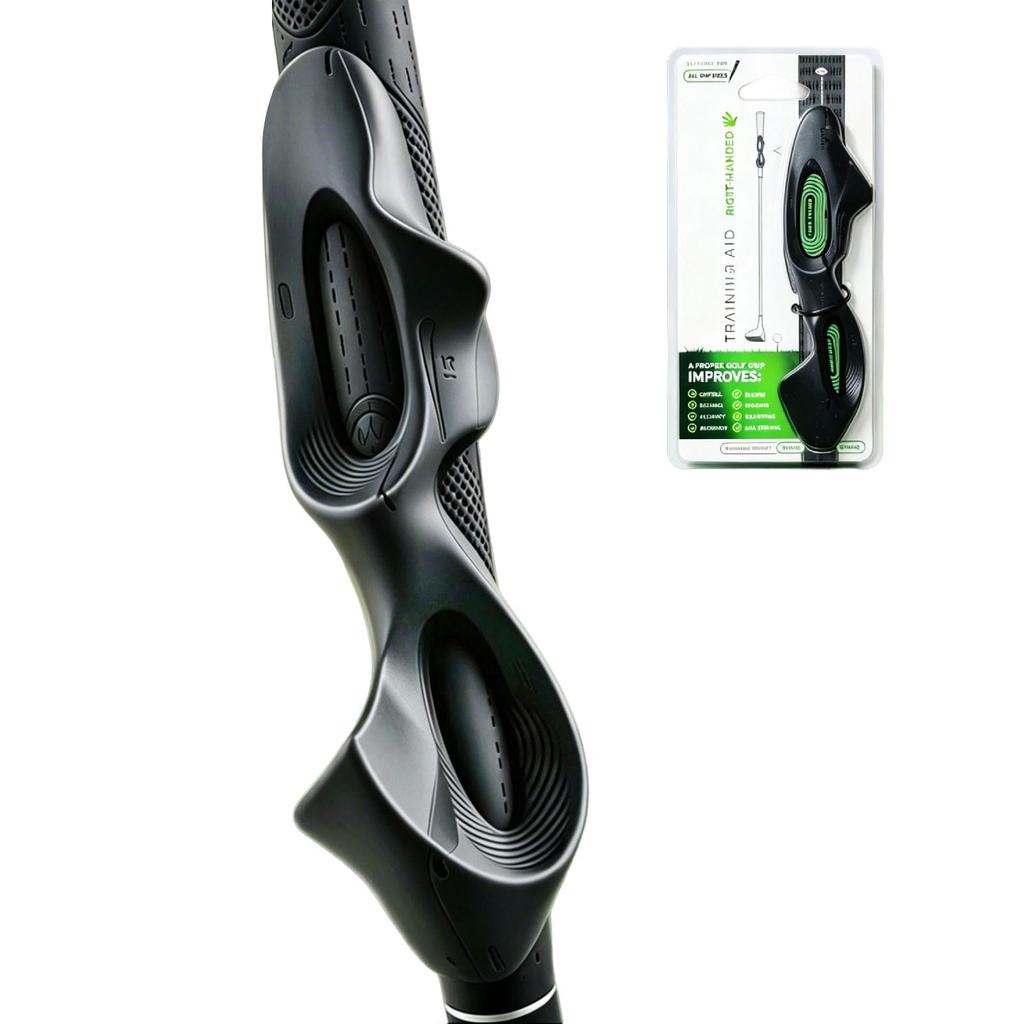 Golf Grip Trainer, Grip Correction Training Aid, Golf Swing Training Equipment, Grip Practice, Right-Handed, with Positioning Guide, Face Alignment