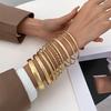 10-teiliges Set Übertriebene Punk-Armreif-Set mit unregelmäßigen breiten Manschetten für Damen Vintage Goldfarbe Metallarmbänder Herren Hand Schmuck