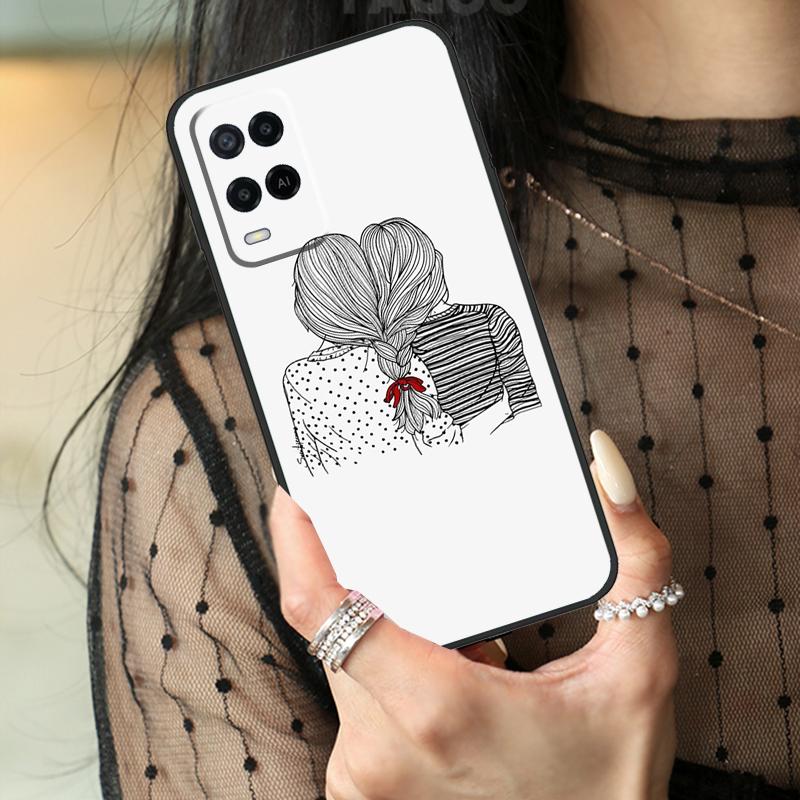 Best Friends BFF Matching Case For Oppo A16 A76 A96 A17 A18 A60 A80 A40 A38 A58 A78 A98 A94 A74 A54 A15 A57 A77 A5 Pro