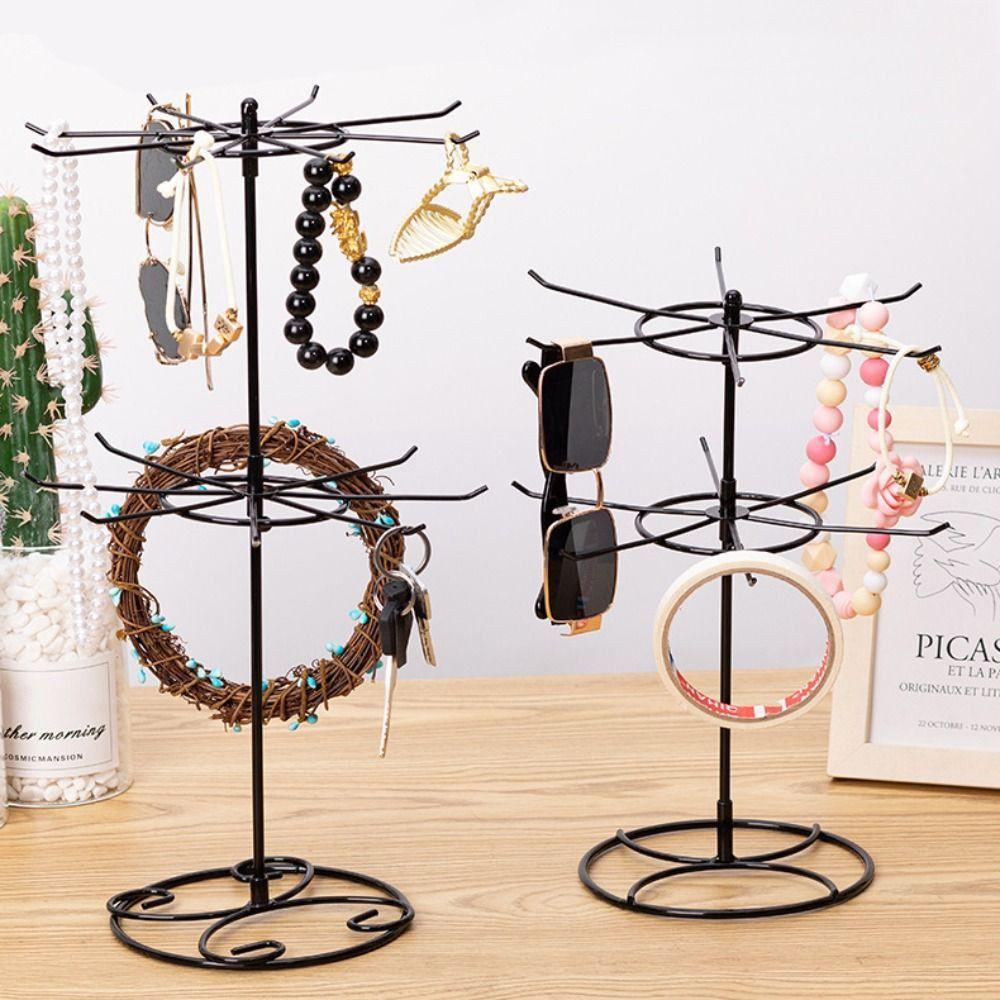Metal Necklace Organizer Black White Trinkets Display Rack New Keychain Shelf  Bracelets Storage