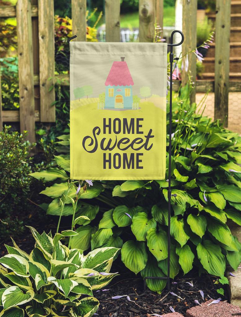Printtoo Tan Home Sweet Home Garden Summer 12.5""x18"" Double Sided Flags Campsite Flag