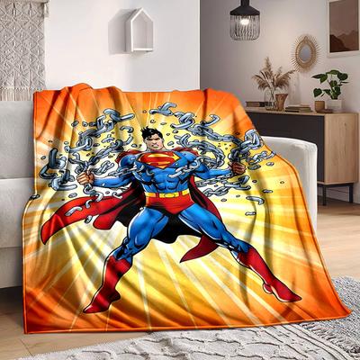 1 Stück Superman Flanell Überwurfdecke Weich, Warm & Gemütlich für Sofa, Bett, Büro und Reisen Vielseitig für Alle Jahreszeiten Geschenk, Weihnachtsgeschenk
