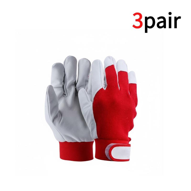 1pair Cowhide Leather Work Gloves Safety Labour Protection Thick Welding Gloves Garden Driver Workers Work Wear-resistant Gloves