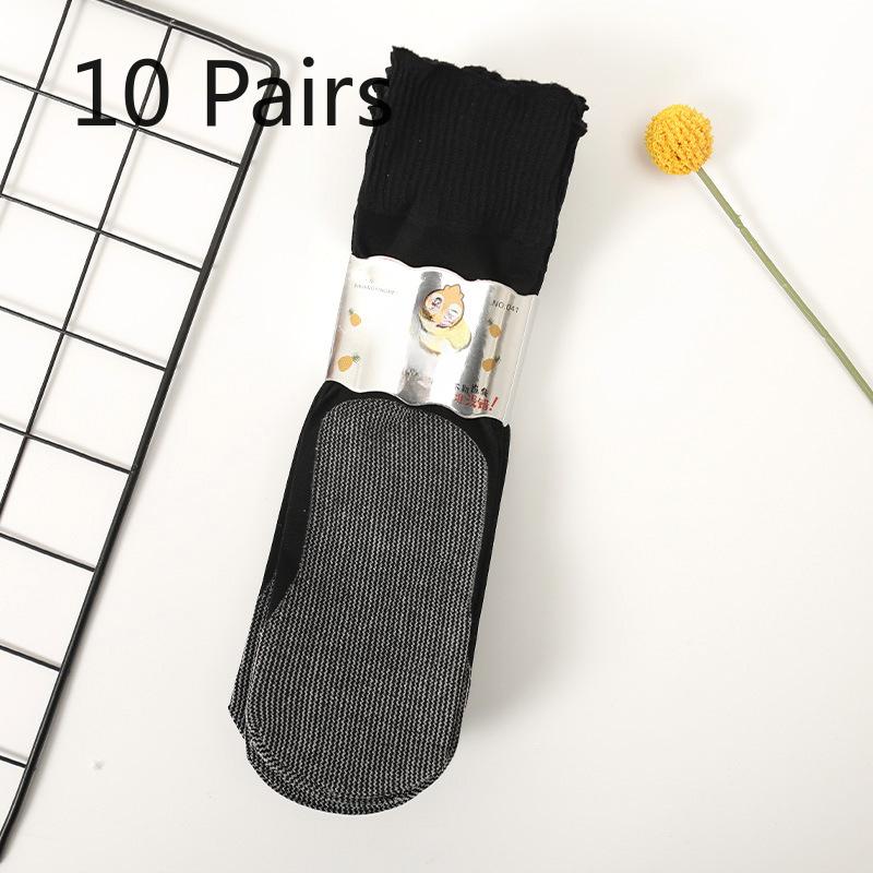 

10 пар женских тонких нескользящих носков для весны и лета 10 Pairs чёрный