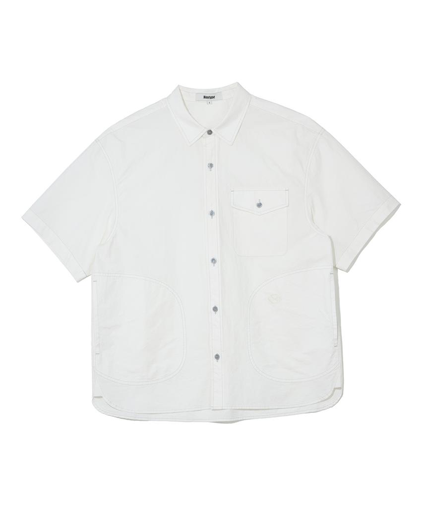 Nontai Ripstop Round Pocket S/S Shirts (White)