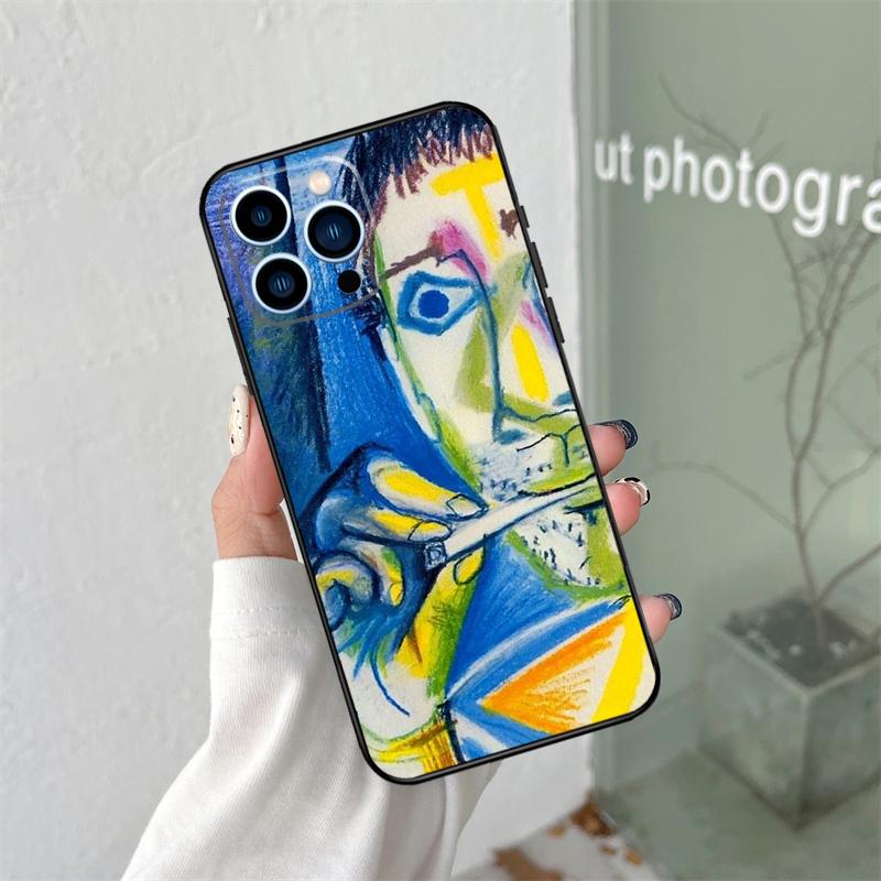 Picasso Abstract Art Painting Silicone Soft Case For iPhone 17 Air 11 14 15 16 Pro Max 13 12 Mini 16 Plus 16e Back Cover