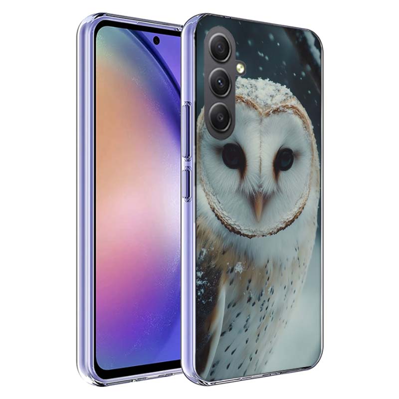 Owl in Winter Phone Case For Samsung A54 A34 A24 A14 A53 A33 A23 A13 A52S A32 A22 A12 A17 Galaxy A03S A04S A02S A42 A72 A73 A90