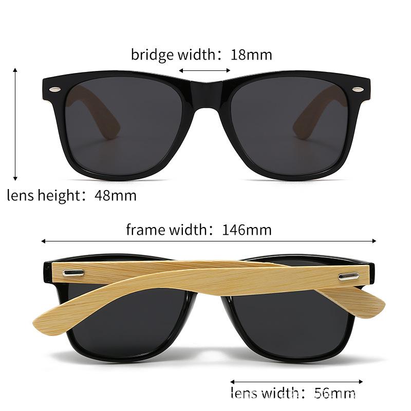 Ochelari de Soare Polarizați Ochelari de Soare Personalizați cu Brațe din Bambus Ochelari de Soare Retro pentru Bărbați și Femei