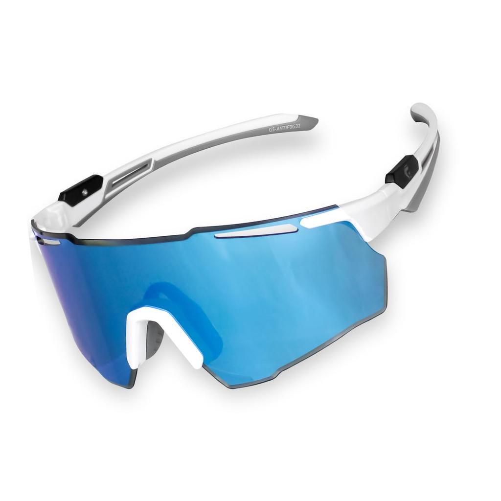 Sports Mirror Blue UV With Inner Frame for White Frame x Blue Lens [Gorix] Sunglasses, Anti-Fog Sunglasses, Lens, (GS-ANTIFOG32) [UV400, Protection]