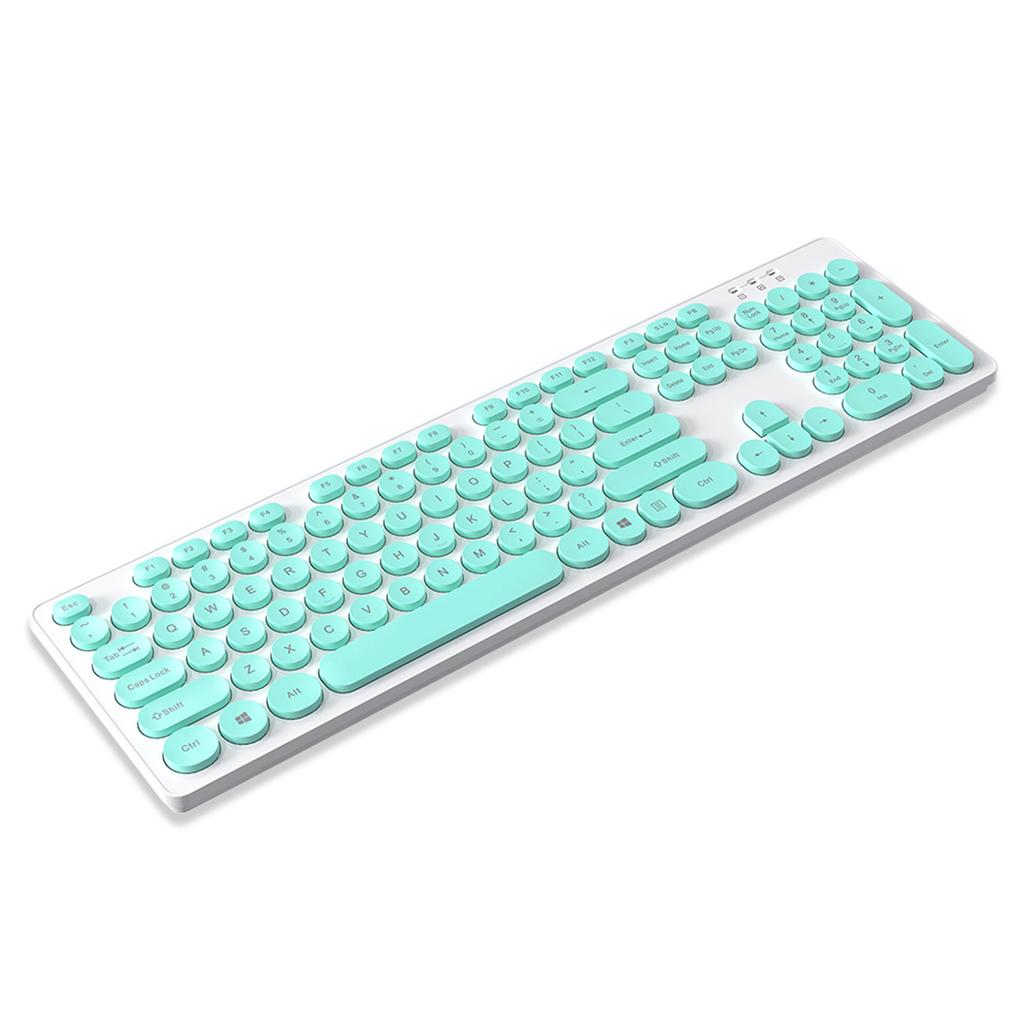T-WOLF TF770 2.4G Wireless Keyboard Mouse Combo  Punk Round Keycap Comfortable   Typing Wide Compatibility Pink