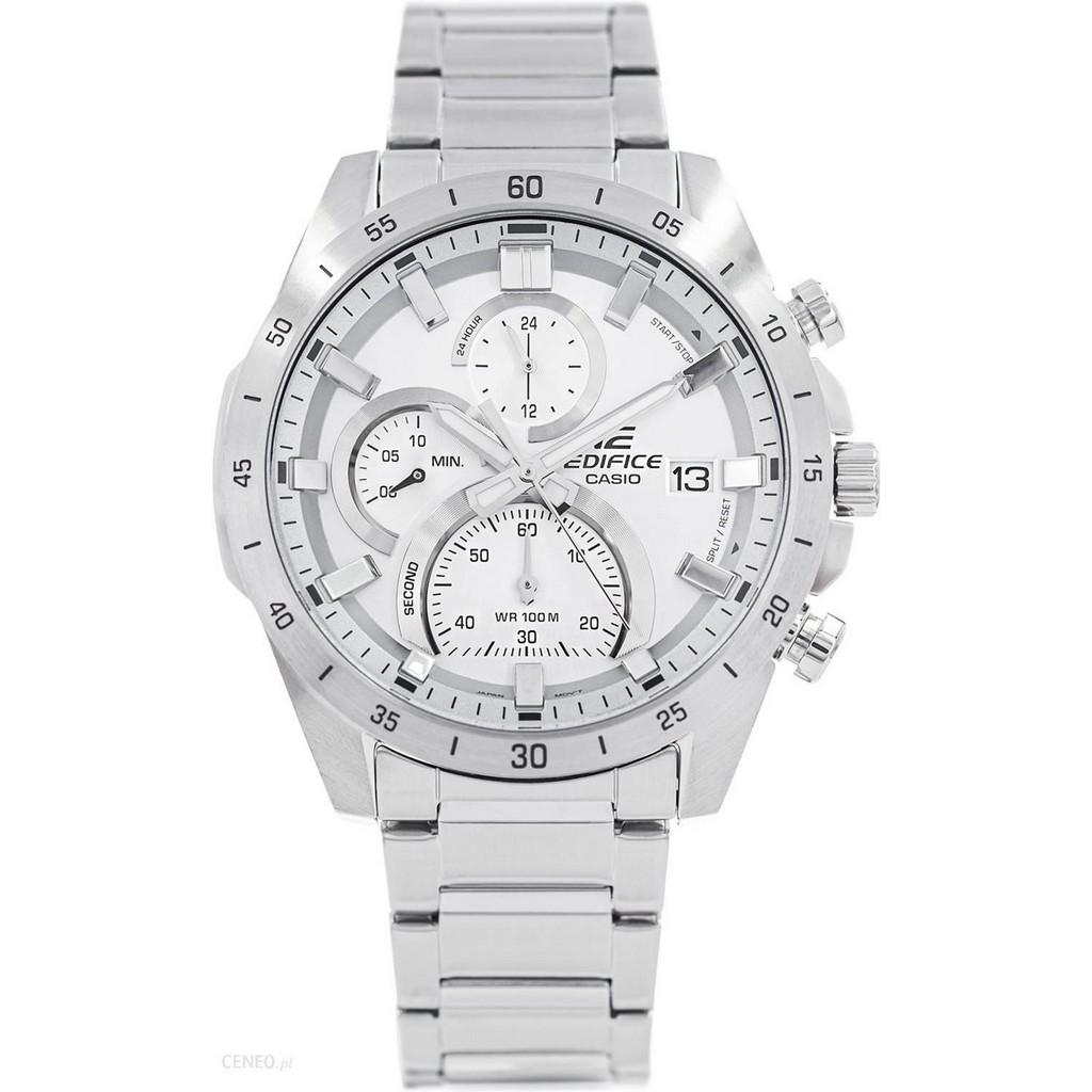 Восстановленные Casio Edifice Standard Хронограф Аналоговые Кварцевые EFR-571MD-8A EFR571MD-8 100M Мужские Часы серебряный