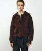 Noirer Merino Wool Oversized Heavy Knit Jacket (Brown)
