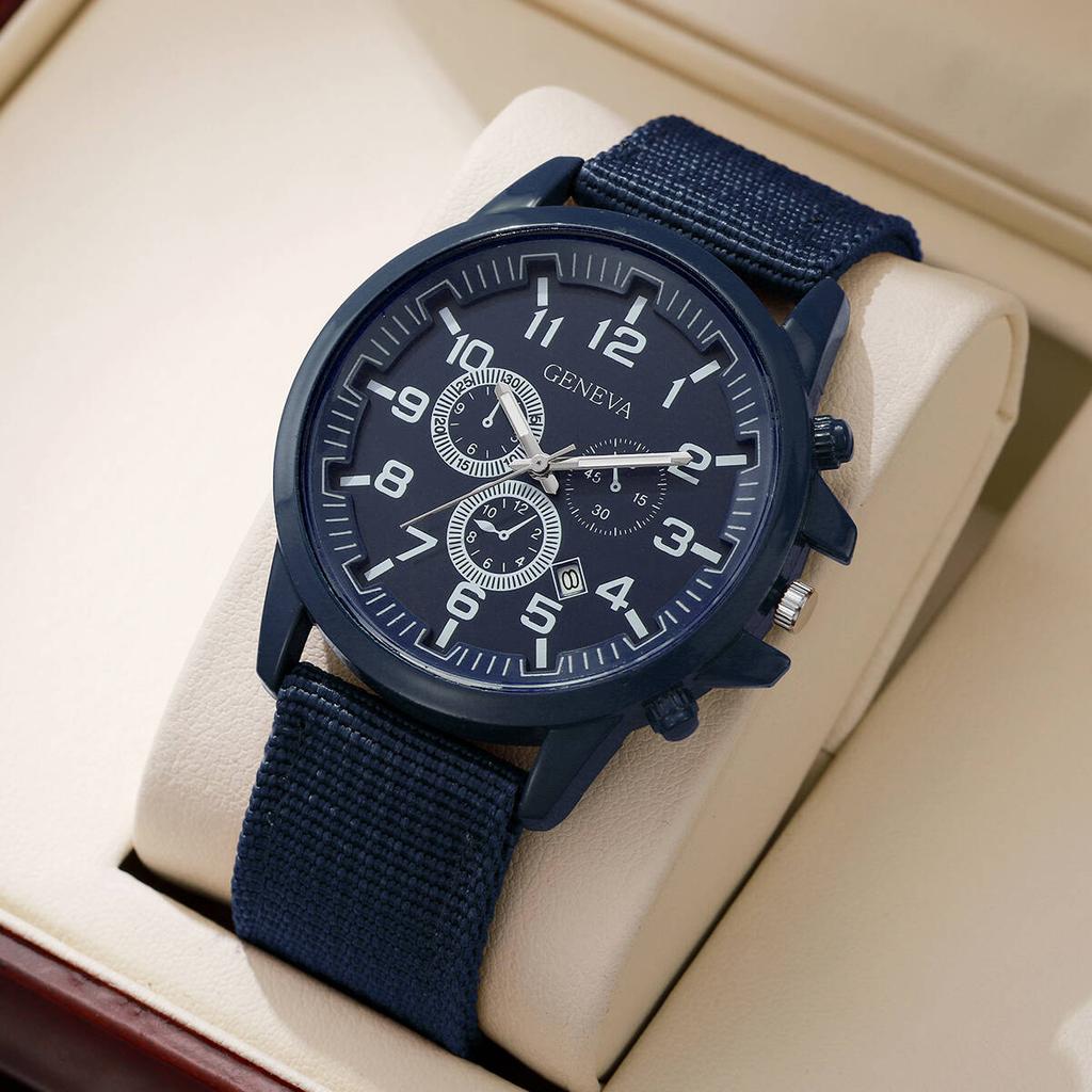 Fashion Mens Military Watch Casual Nylon Sports Quartz Watch With Calendar Reloj Hombre