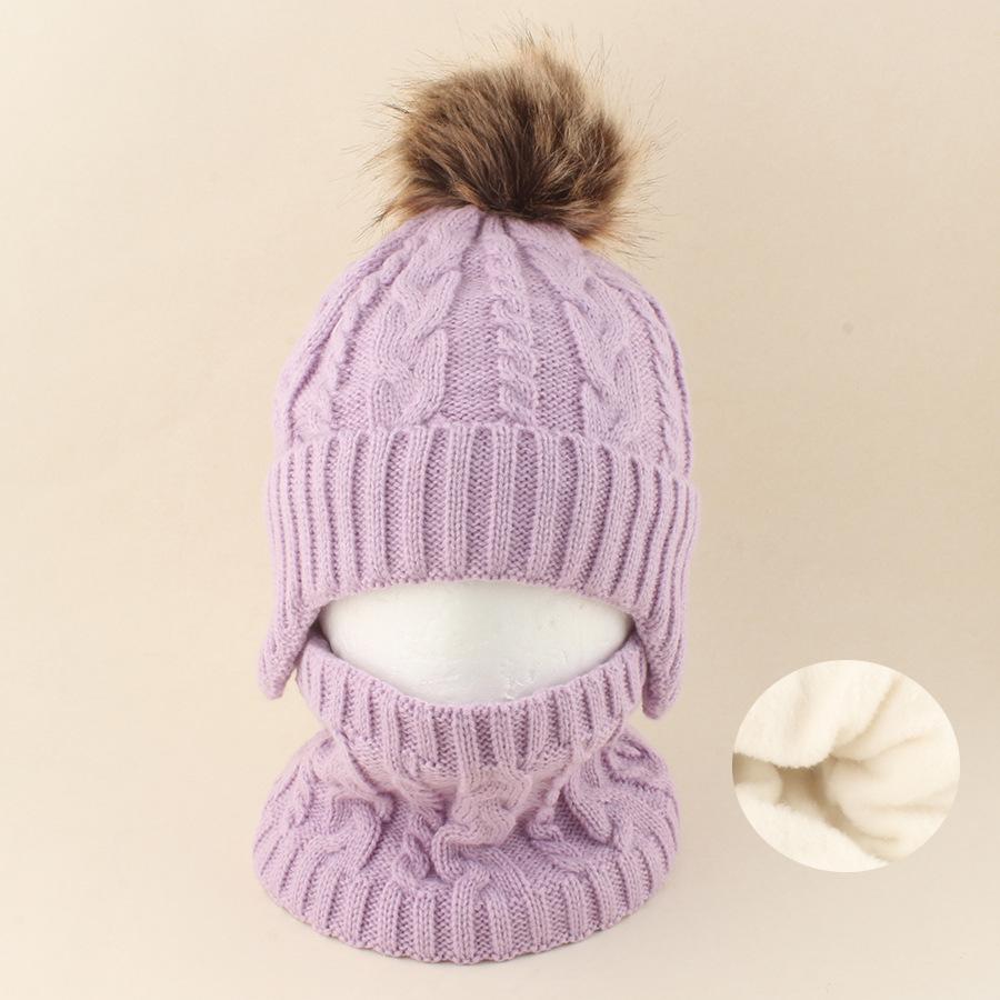 Dziecięcy Zimowy Ciepły Dzianinowy Zestaw Czapka z Pomponem Szalik Rękawiczki Zestaw 3 Szt. Lub Pojedyncza Czapka Beanie Wiatroodporna Ochrona Uszu Dla Chłopców Dziewczynek Zimna Pogoda Na Zewnątrz