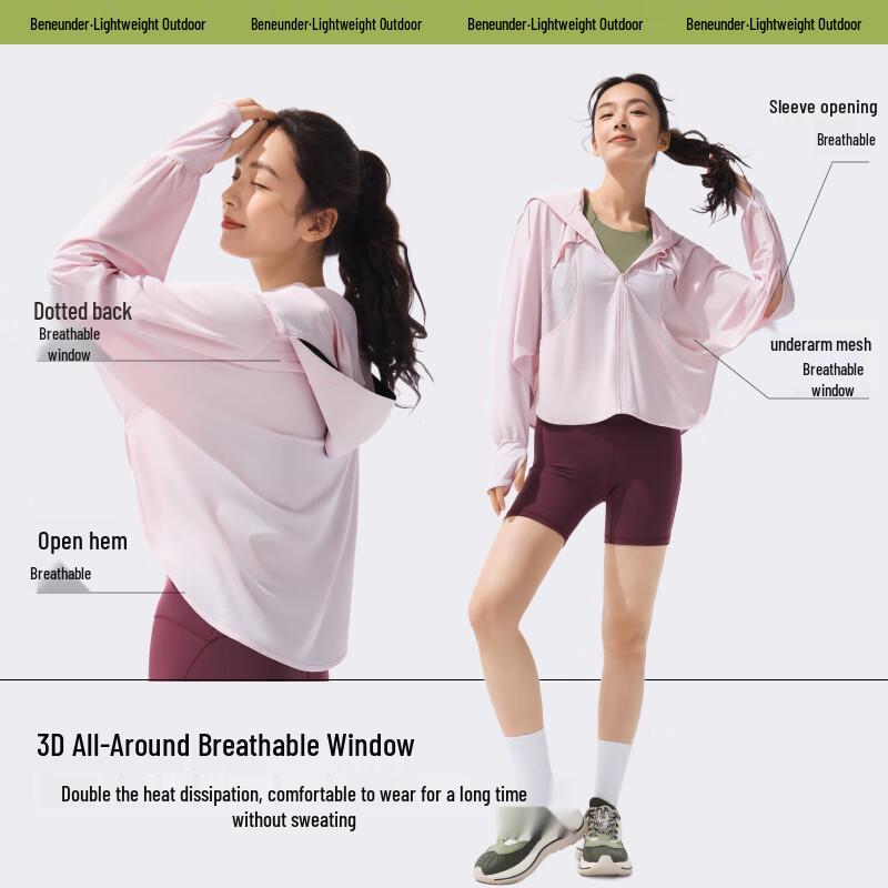 beneunder Women's Ultra-Breathable Cooling Sun Protection Jacket AS828