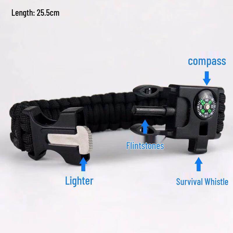Aviator Outdoor Survival Bracelet with Fire Starter
