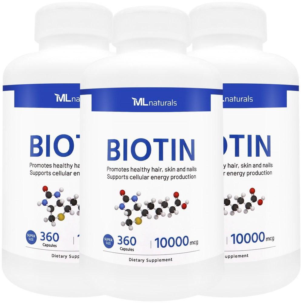cGMP USA (Origin: USA) FDA Compliant Manufacture MyLife Naturals Biotin 10,000 mcg (Super) 3 pcs 360 Tablets