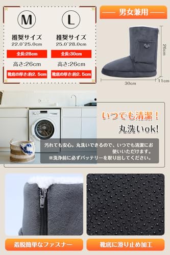 Fotiwa Electric Slippers, Cordless Foot Warmer, 5-Second Temperature Sensing, Winter 2025 Edition, Fast Heating, 2 8000mAh Batteries, Double-Sided Hea