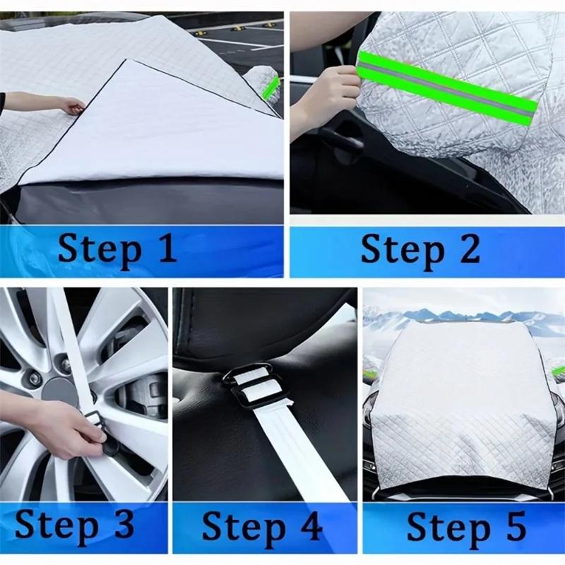 Large Car Windshield Cover For Sun Ice Snow Windshield Protection For Van Suv Front Window Windproof Waterproof Sunshade Cover
