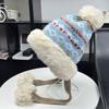 Winter sweet and cute velvet warm Lei Feng hat outdoor versatile cold protection ear protection wool knitted hat children