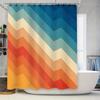 Bathroom Shower Curtain Waterproof Vintage Farmhouse Coastal Blue Green Abstract Art Decor Home Textile For