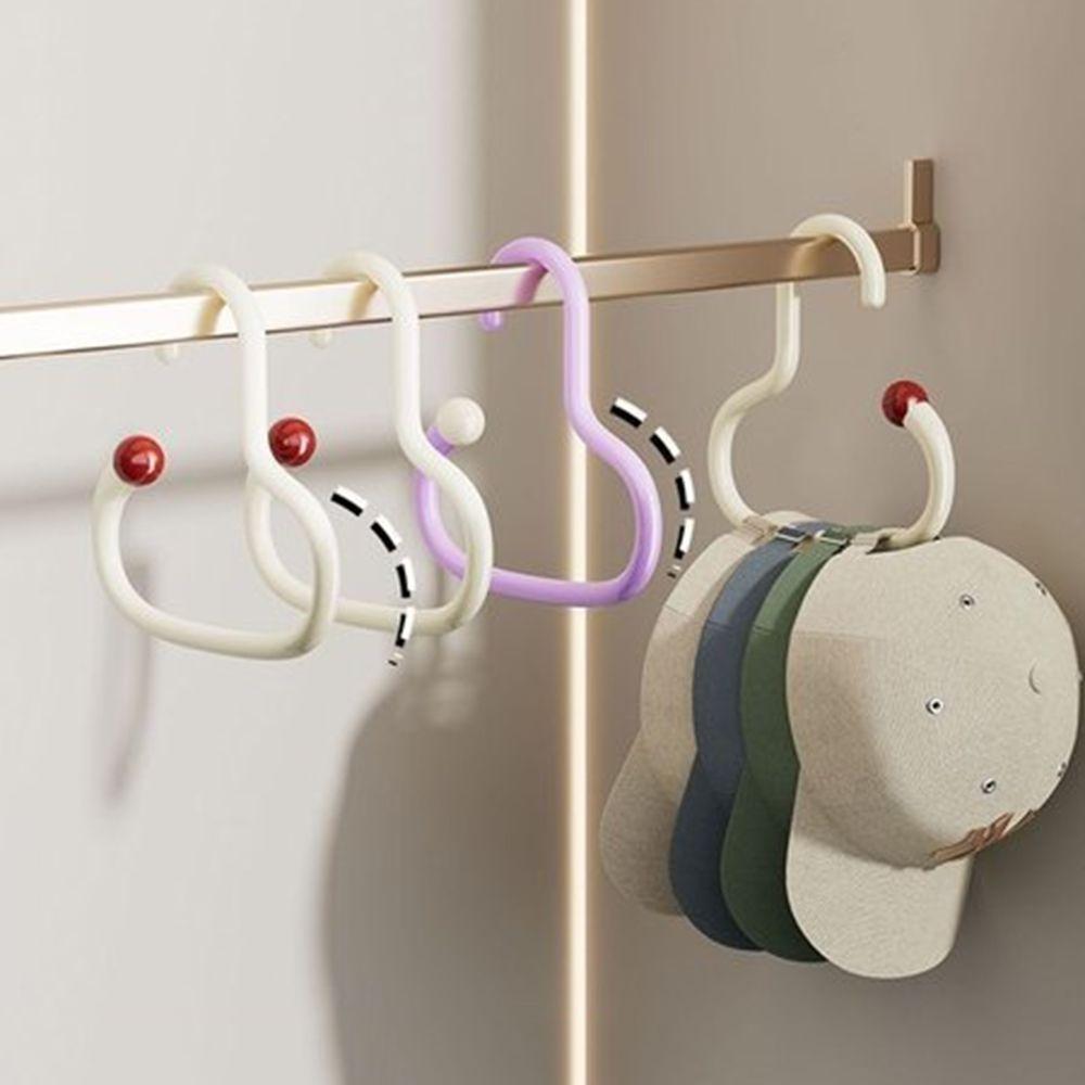 6Pcs Anti Slip Circle Ring Hat Hanger Plastic Hat Storage Hook Round Scarf Tie Hanger  Wardrobe