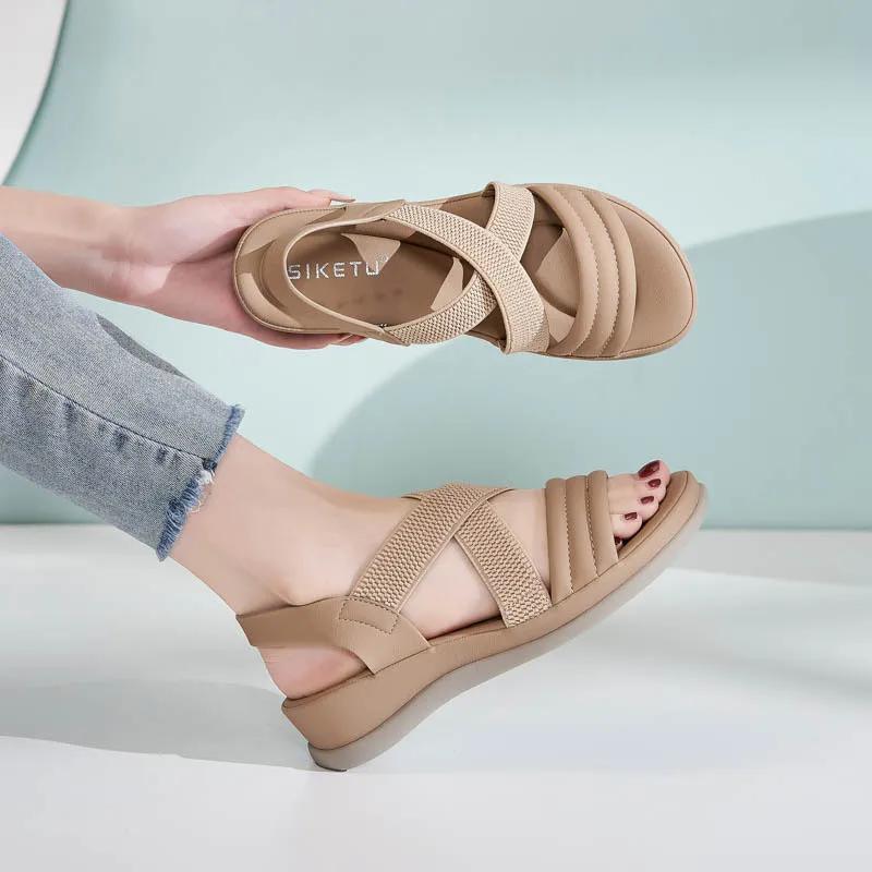 Fashion Plus Size 36-42 Shoes for Women Summer 2025 Slip on Platform Sandals Comfortable Non-slip Wedges Sandalias Mujer Women Sandals