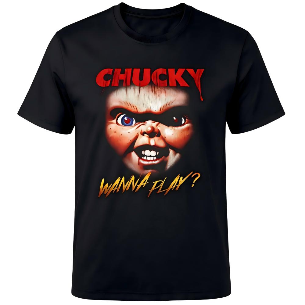 Chucky Wanna Play Horror Movie Graphic T-Shirt