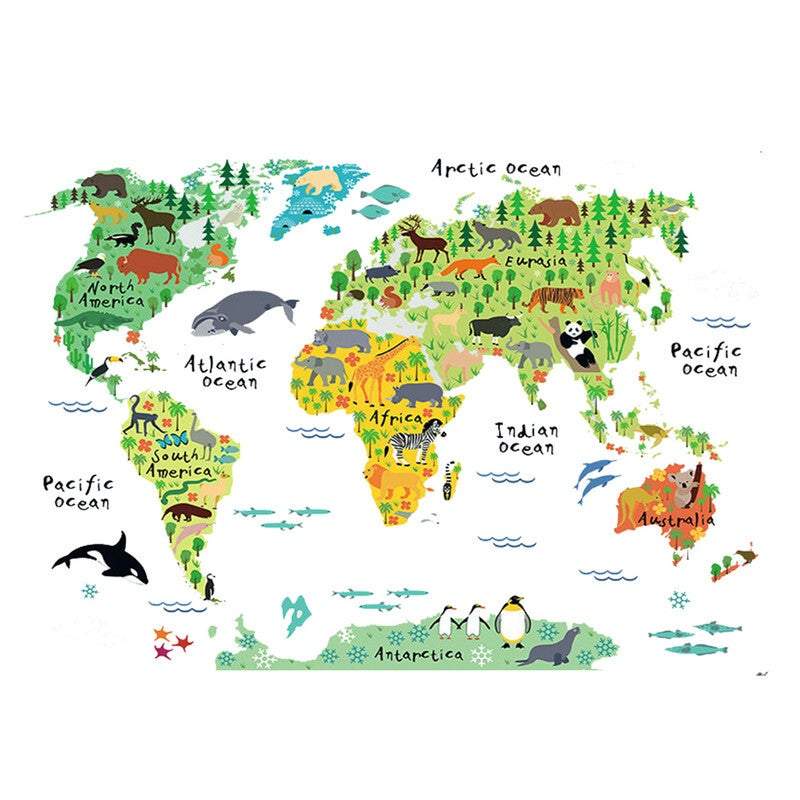 

Детские настенные наклейки Съемные наклейки для детей Украшение дома Детское животное