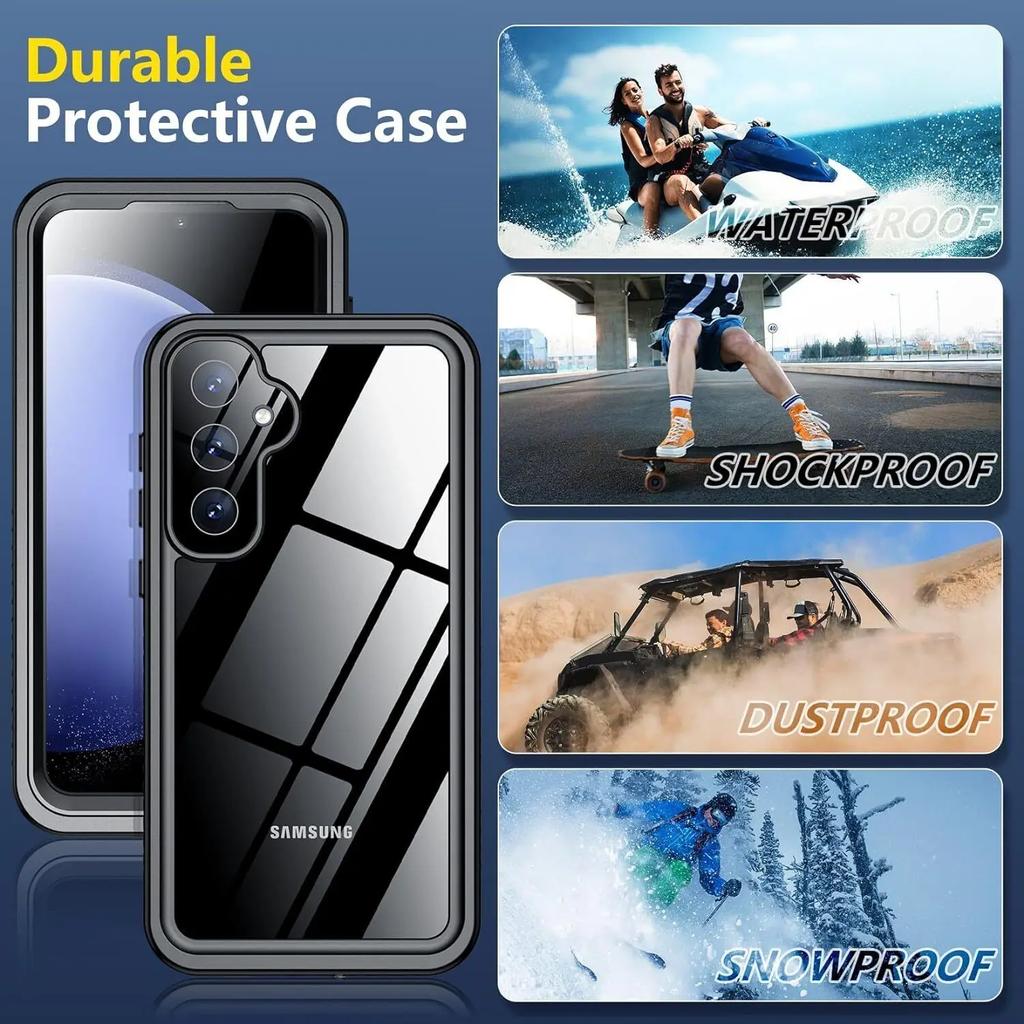Case for Samsung S25 Edge S24 Plus S23 Ultra IP68 Waterproof Cover Screen Protect Underwater Shell for Galaxy S24 S23 S21 S20 FE