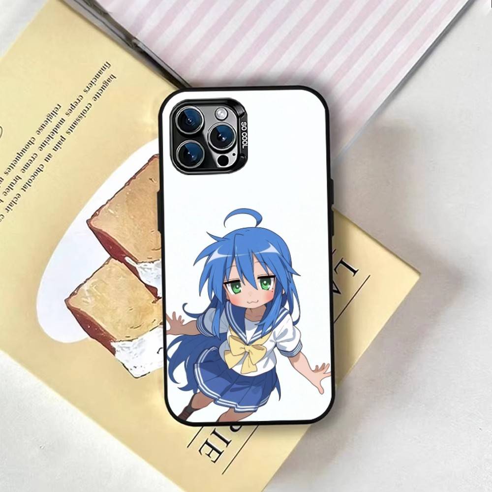 K-Konata Izumi L-Lucky S-Star Phone Case For iPhone 17,16,15,14,13,12,11 Plus,Pro Max,XS,Colored Silver Plated Inside Cover