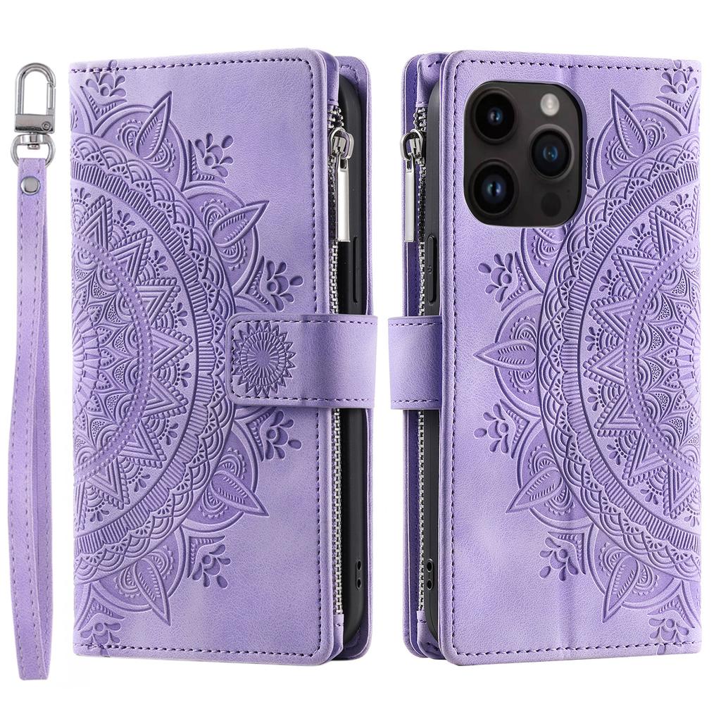 Zipper Leather Wallet Multi Cards Solt Case For iPhone 14 13 12 Mini 11 15 Pro XS Max XR X 8 7 SE 2022 6 Plus Stand Phone Cover
