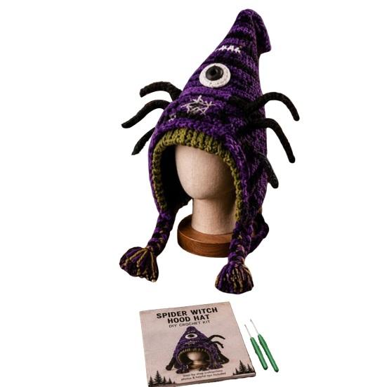 Beginner Friendly Crochet Tools Animal Hood Hat Kit, DIY Earflap Project for Weekend Cute Craft Kit Beginners, Handmade Winter Headwear Learn