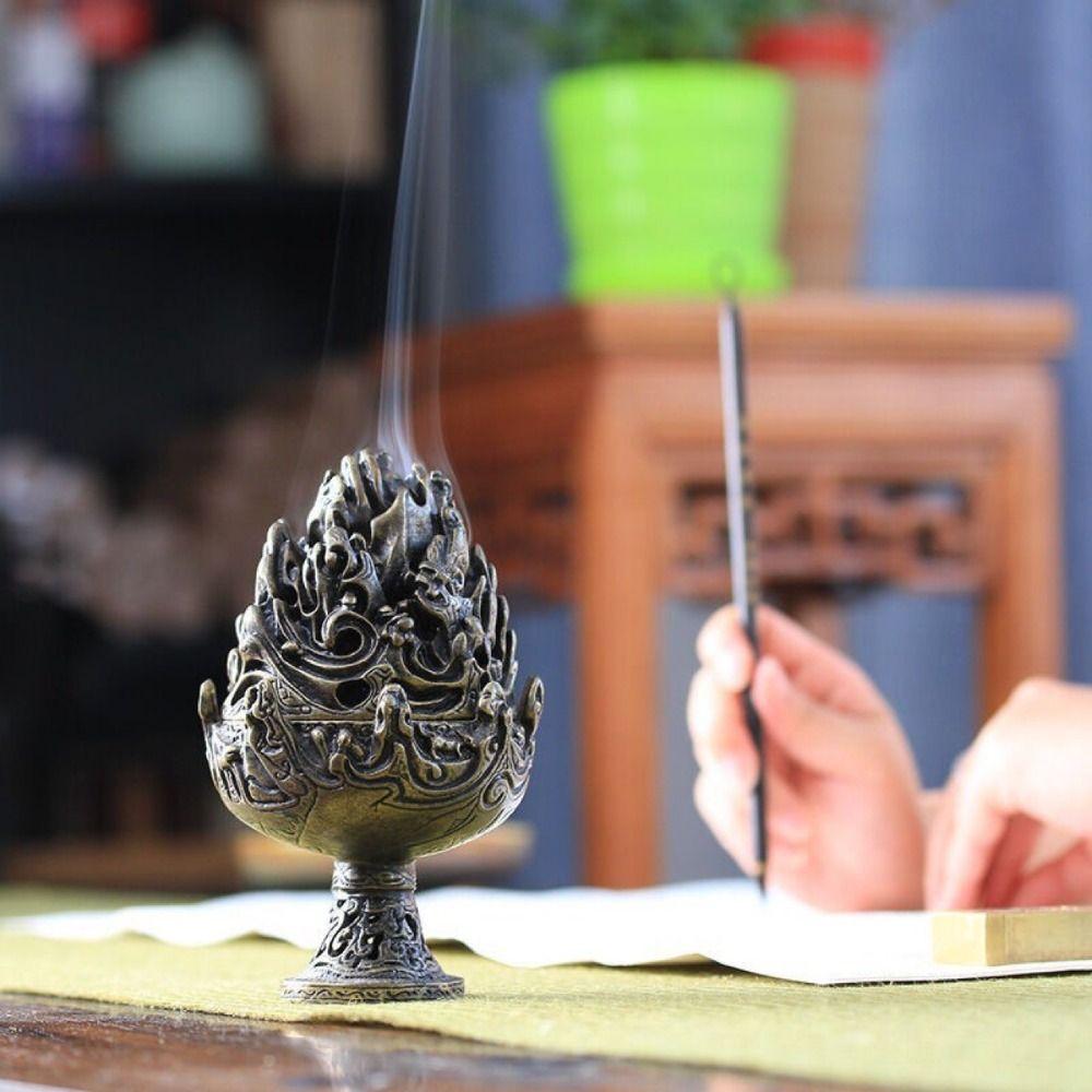 Incense Handmade Tea Ceremony Decorations Yoga Meditation Crafts Figurines Censer Tea Table Ornaments Metal Crafts Incense Tray