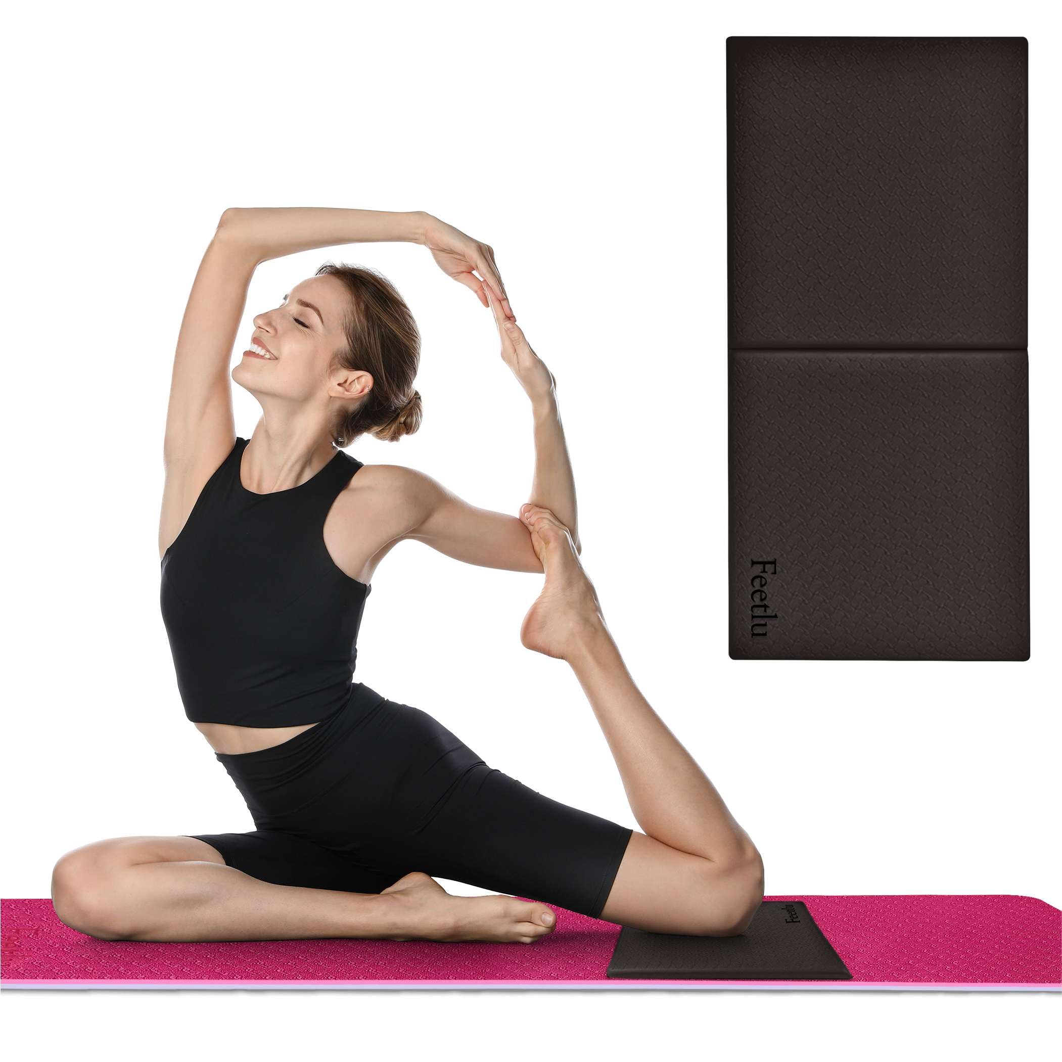 

Foldable Yoga Knee Pad Cushion Exercise Knee Relieves Pain During Yoga and Exercise Workouts Extra Thick Pad Support for and Fitness Exercises Pad,
