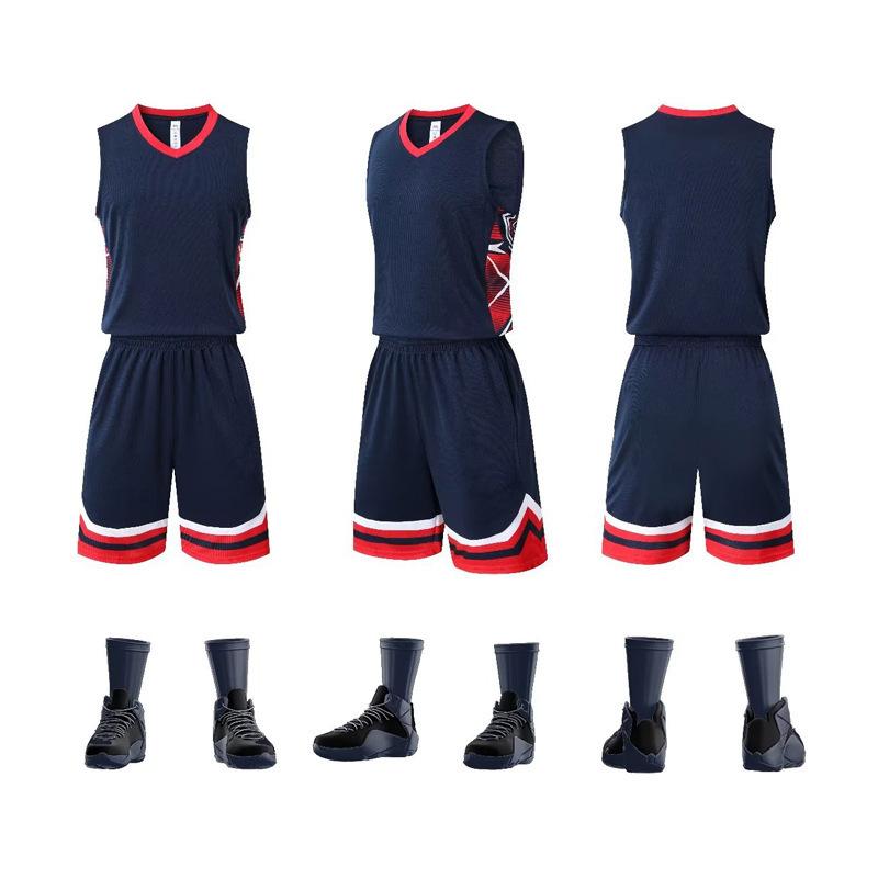 Summer new basketball jersey set, training camp training jersey, student running fitness jersey, breathable and printable number