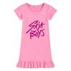 M1205 Kids Girls Sajaboys Kpop Rumi Zoey Mira Print Short Sleeves Ruffle Dress